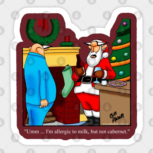 Funny Christmas Santa Wine Cartoon Sticker by abbottcartoons